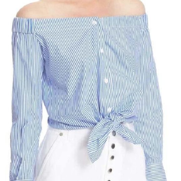 Rag & Bone Kacy Reversible Off-the-Shoulder Shirt - Picture 4 of 7